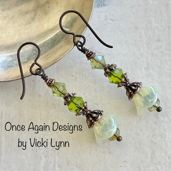 ARTISAN Earrings “Morning Meadow” - Dangles - Picture 1 of 9
